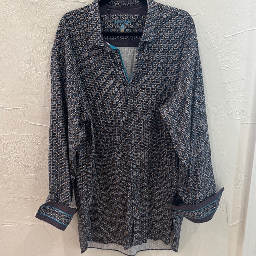 💙Visconti Print Dress Shirt Size 3XLT💙